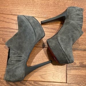 Via libera gray suede platform stiletto heels size 24.5 Mexican sexy heels